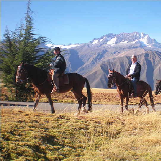 Horseback riding in the Pampas of Maras